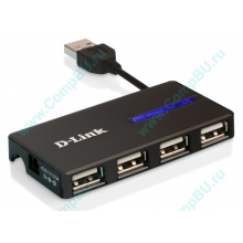 Карманный USB 2.0 концентратор D-Link DUB-104 в Пензе, USB хаб DLink DUB104 (Пенза)